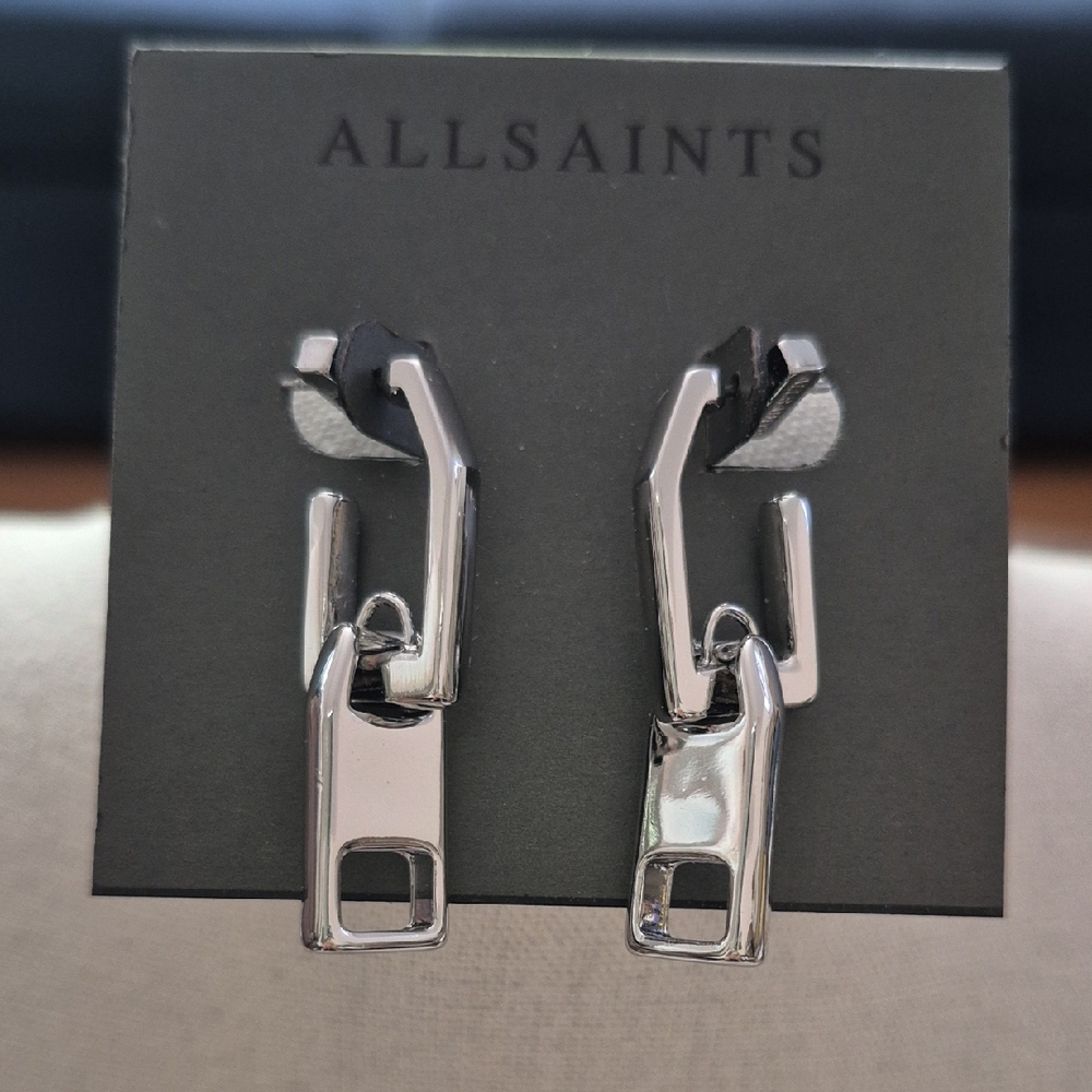 All Saints Silver Chain Earrings